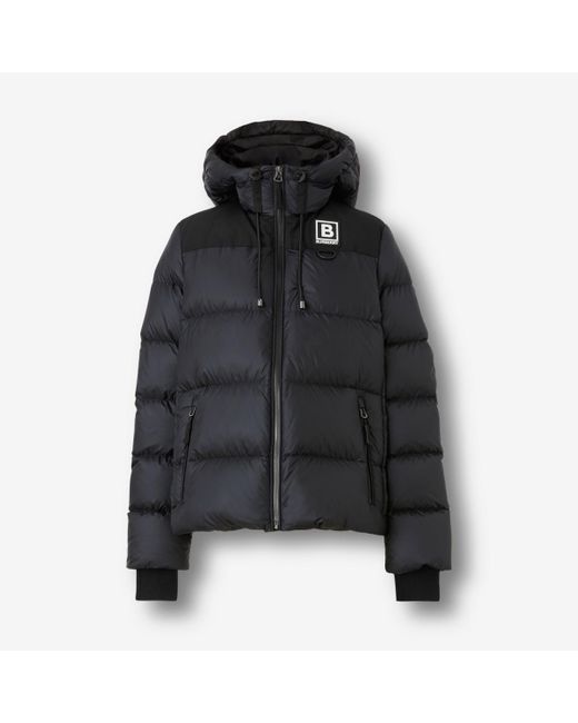 Burberry Letter Graphic Appliqu Nylon Hooded Puffer Jacket in