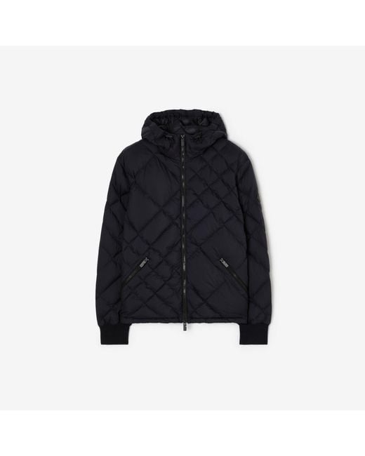 Burberry Blue Check-Stitch Nylon Doversgreen Puffer Jacket for men