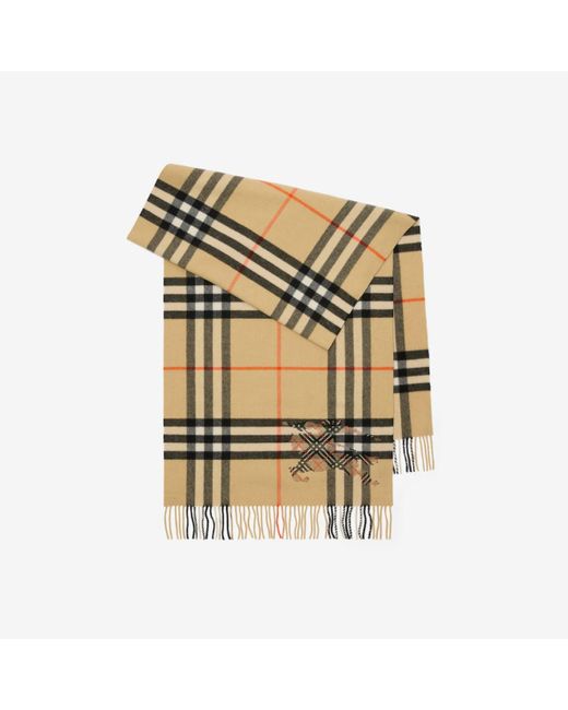Burberry Metallic Wide Cross Stitch Knight Check Cashmere Scarf