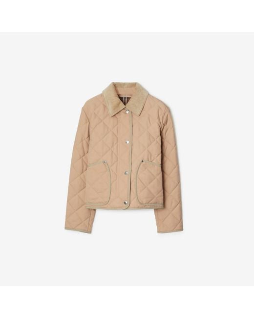 Burberry Natural Quilted Cropped Barn Jacket