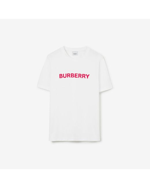 Burberry White 'Margot' T -Shirt mit Logodruck