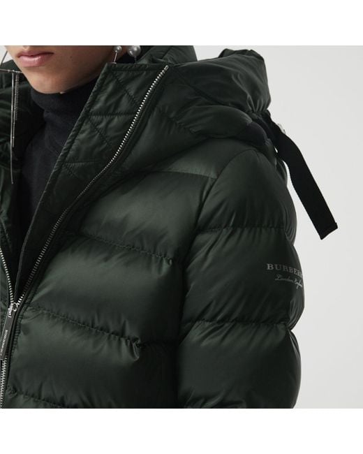 Burberry Limehouse Quilted Down Puffer Coat in Green | Lyst UK