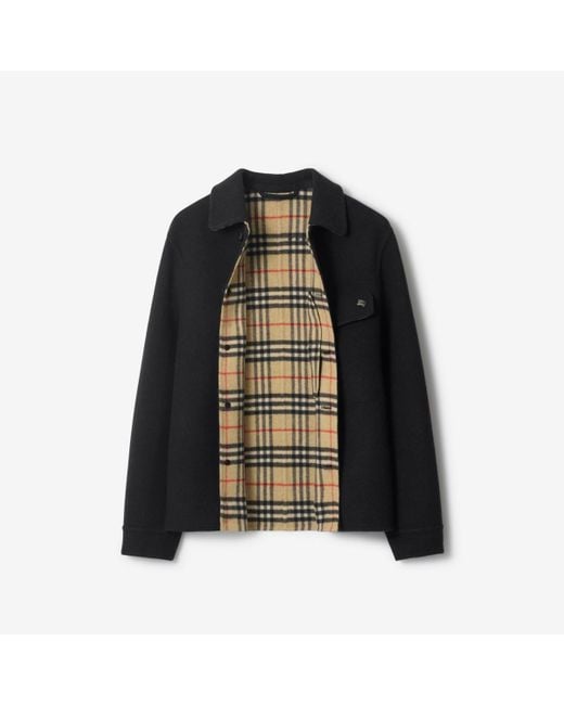Burberry Wool Overshirt in Black für Herren
