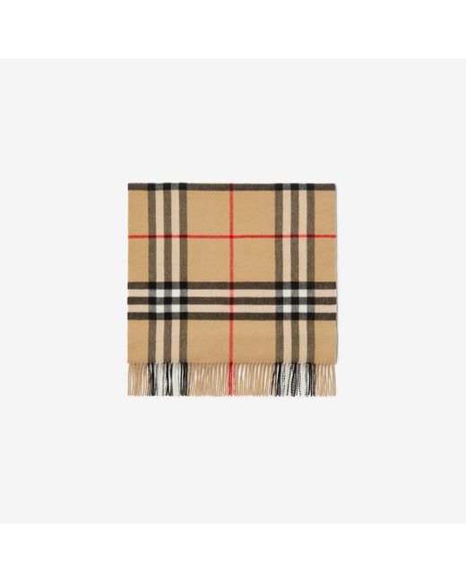 Burberry Natural Wide Check Cashmere Scarf