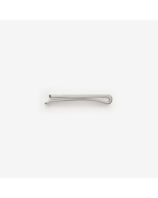 Burberry White Enamel Check Tie Bar for men