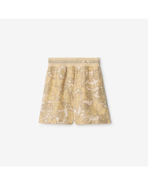 Burberry Natural Ivy Silk Shorts