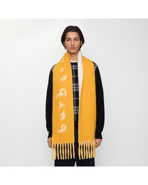 Burberry Metallic Reversible Logo Alpaca Wool Blend Scarf