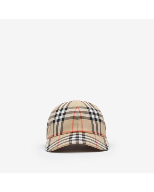 Burberry Natural Check Cotton Baseball Cap for men