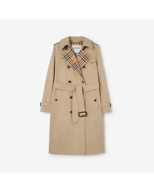 Burberry Natural Long Gabardine Lakefield Trench Coat