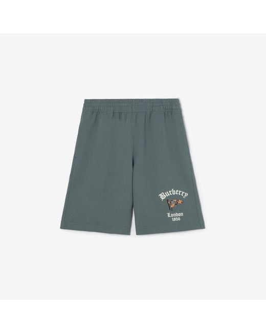 Burberry Gray Check Flag Cotton Short for men