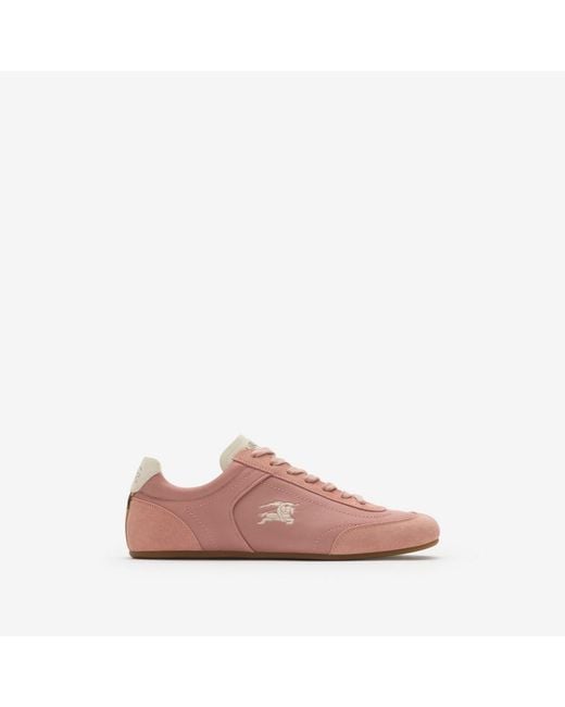 Burberry Pink Leather Knight Runner Sneakers