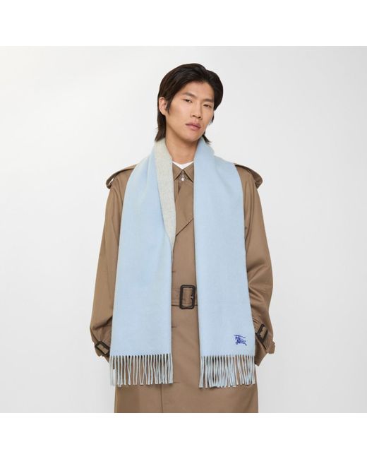 Burberry Blue Reversible Cashmere Scarf