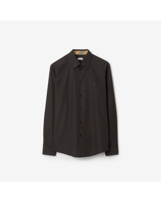 Burberry Black Regular Fit Cotton Poplin Shirt for men