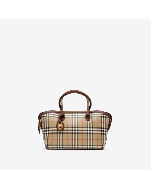 Burberry Metallic Small Check Zip Tote