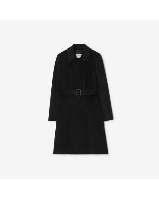 Burberry Black Wool Cashmere Tailored Coat