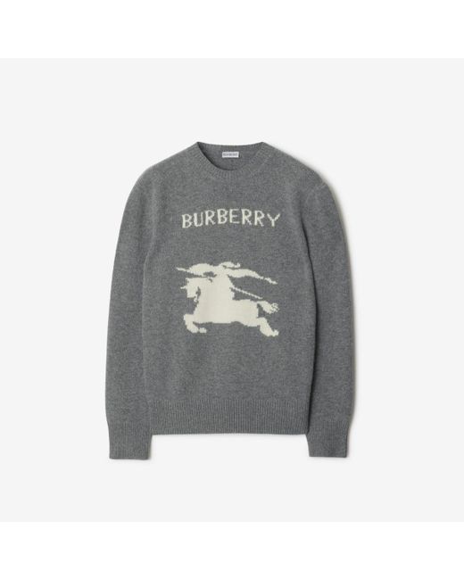 Burberry Gray Knight Wool Cashmere Sweater for men