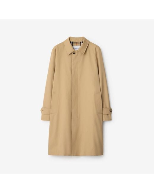 Burberry Long Gabardine Car Coat in Natural für Herren