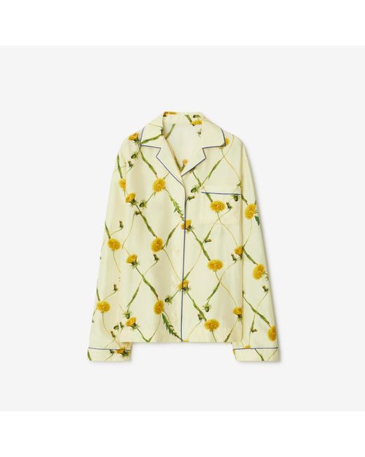 Burberry Yellow Dandelion Silk Pyjama Shirt