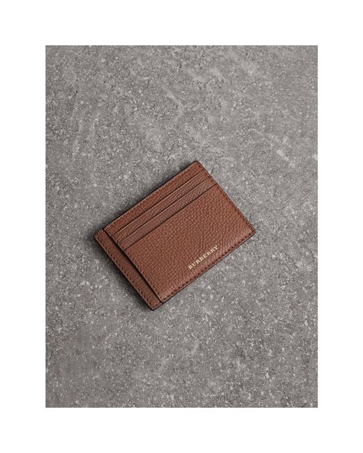 Burberry Brown House Check And Leather Money Clip Card Case for men