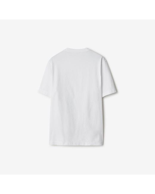 Burberry White Knight Hardware Cotton T-shirt for men