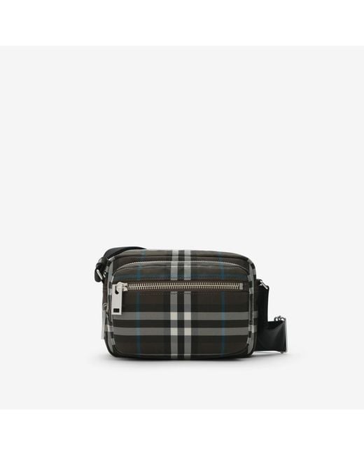 Burberry Black Check Crossbody Bag for men