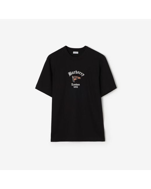 Burberry Black Cotton T-Shirt for men