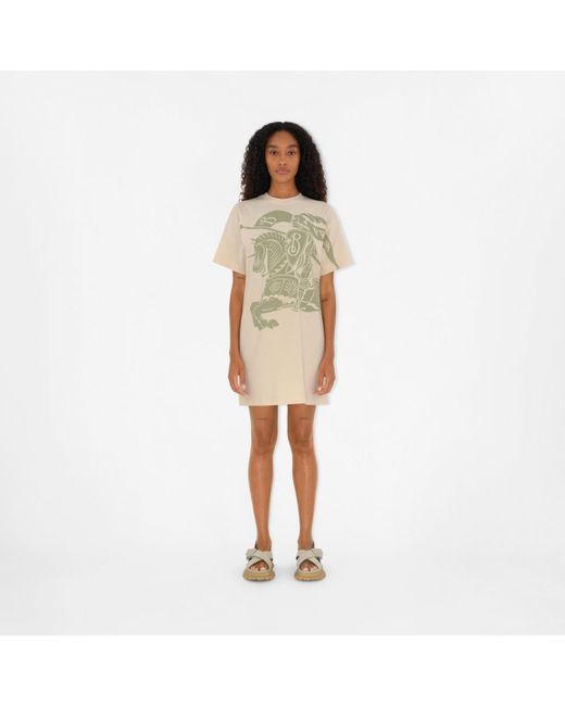Burberry Natural Ekd Cotton T-shirt Dress