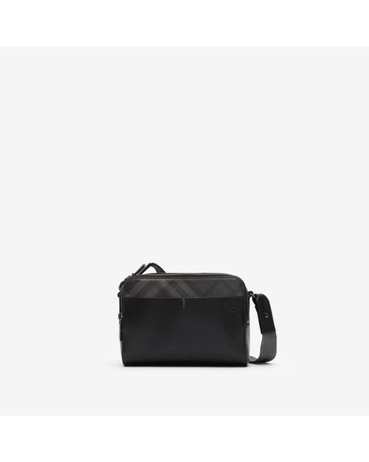 Burberry Black Pop Check Crossbody Bag for men