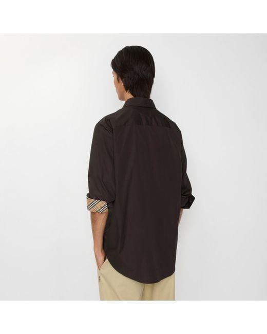 Burberry Black Regular Fit Cotton Poplin Shirt for men