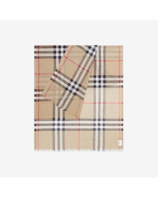 Burberry Natural Check Wool Silk Scarf