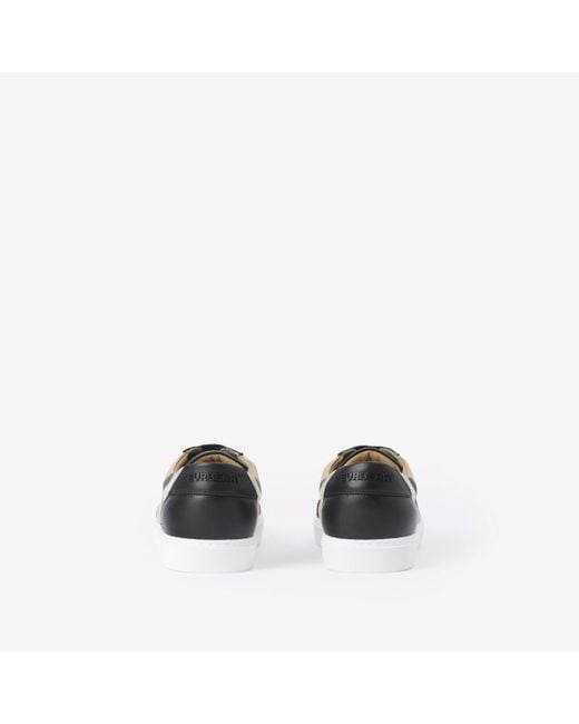 Burberry Black Sneaker aus House Check-Gewebe und Leder