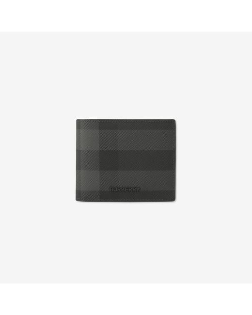 Burberry Black Check Slim Bifold Wallet for men