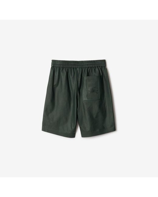 Burberry Green Leather Shorts for men