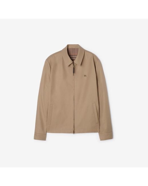 Burberry Natural Reversible Tropical Gabardine Bloomsbury Harrington Jacket for men
