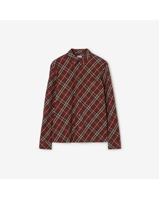 Burberry Brown Classic Fit Check Cotton Shirt for men