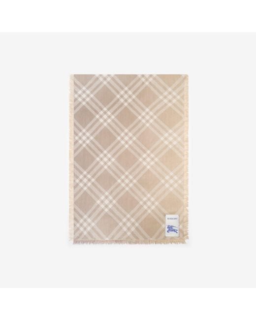 Burberry Natural Gradient Check Wool Silk Scarf