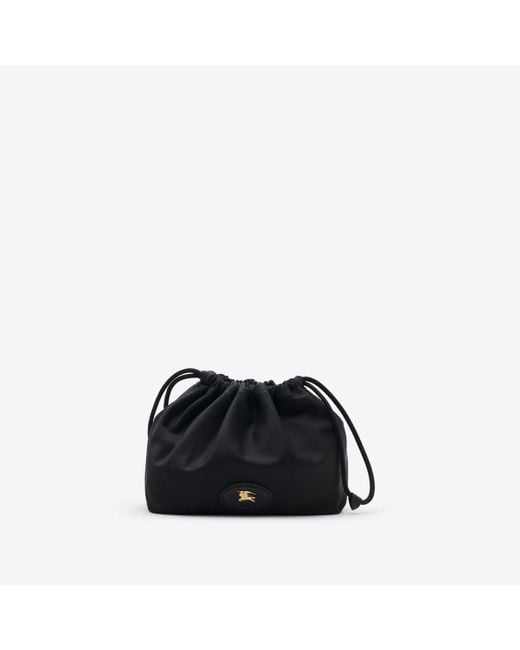 Burberry Black Horseshoe Drawstring Pouch​