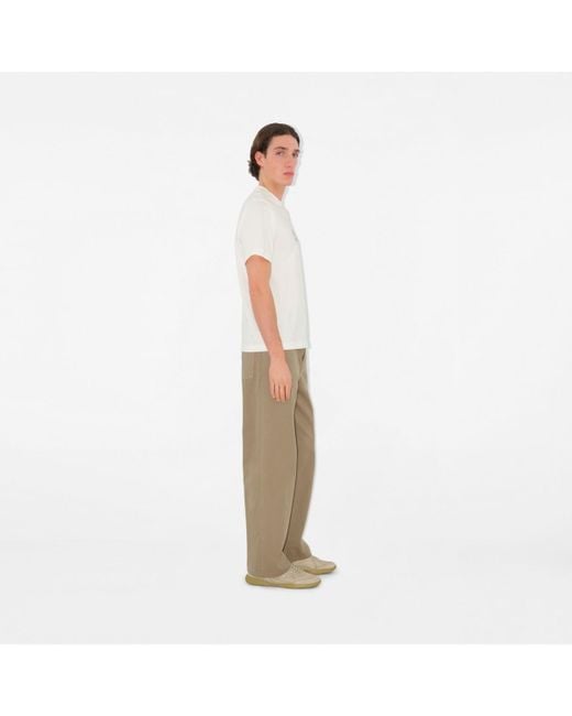 Burberry White Ekd Cotton T-Shirt for men