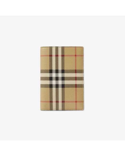 Burberry Metallic Check And Leather Passport Holder for men