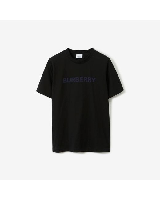 Burberry Black Baumwoll-T-Shirt mit Logo