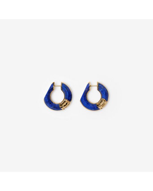 Burberry Blue Lapis Large Hollow Hoop Earrings
