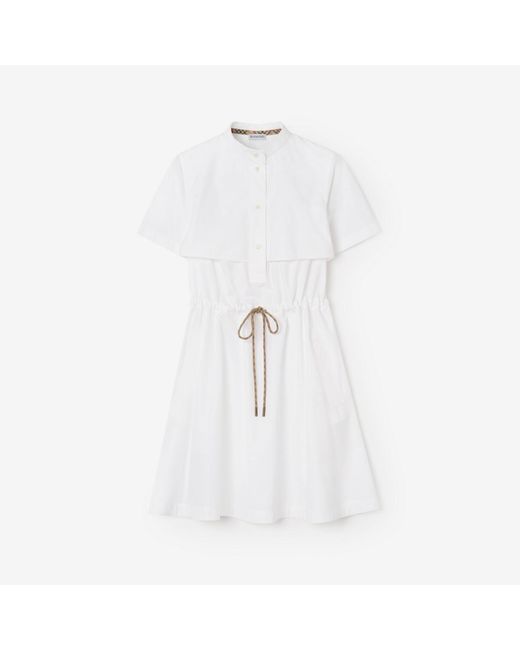 Burberry White Cotton Poplin Dress