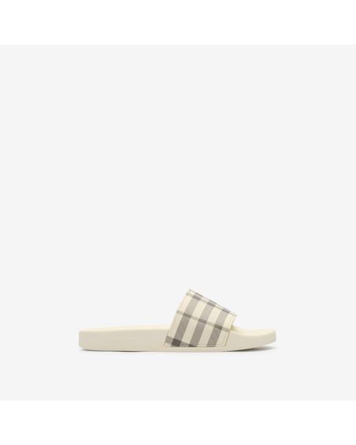 Burberry Natural Check Slides