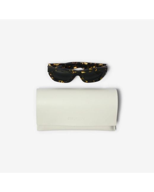 Burberry Black Inlaid Check Cat-Eye Sunglasses​