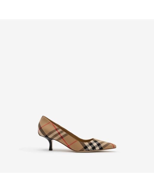 Burberry Metallic Check Dame Low Pumps
