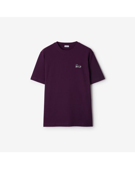 Burberry Purple Cotton T-shirt for men