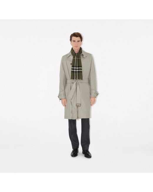 Wide Check Wool Scarf Burberry en coloris Green