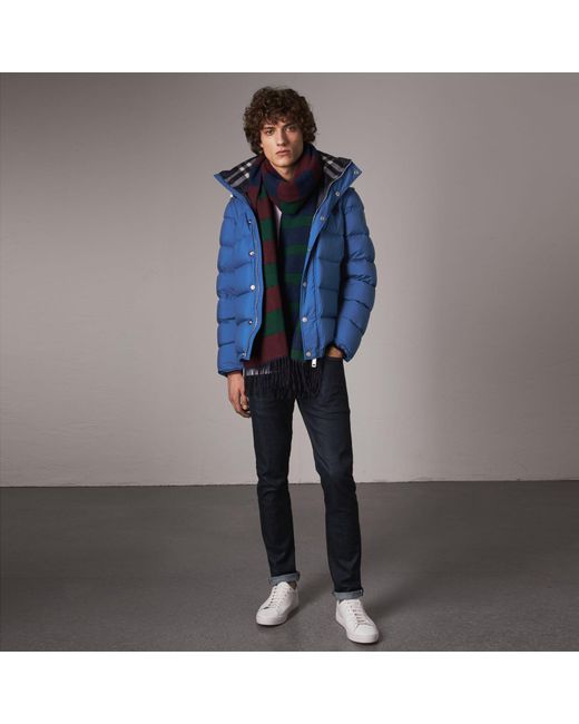 Burberry Blue Detachable-sleeve Down-filled Puffer Jacket for men