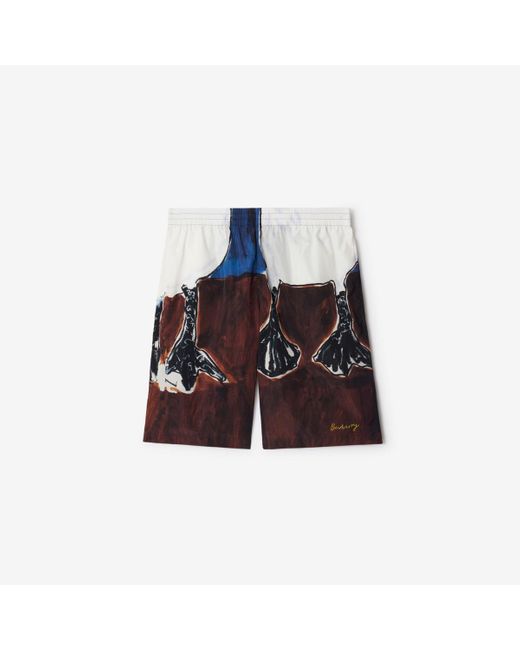 Burberry Blue Swan Nylon Shorts for men