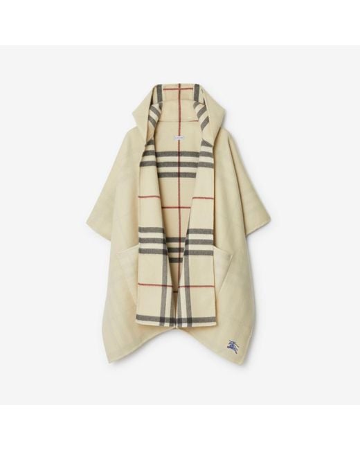 Burberry Natural Ekd Cashmere Hooded Cape
